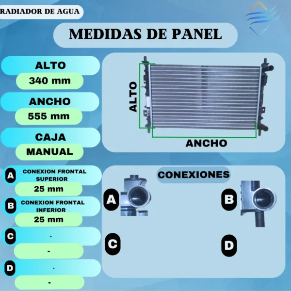 Radiador De Agua Ford Fiesta Ecosport Nafta Diesel Manual - Imagen 3