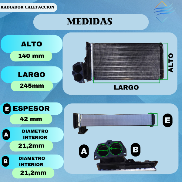 RAD.CALEFACC.PEUGEOT 206 (1 OREJA) CITROEN XSARA - Imagen 3