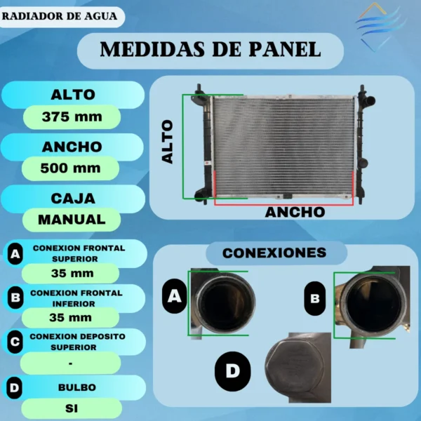 Radiador Astra F1 95/98 Motor 1.7 X 17dt Con Aire (brazado) - Imagen 3