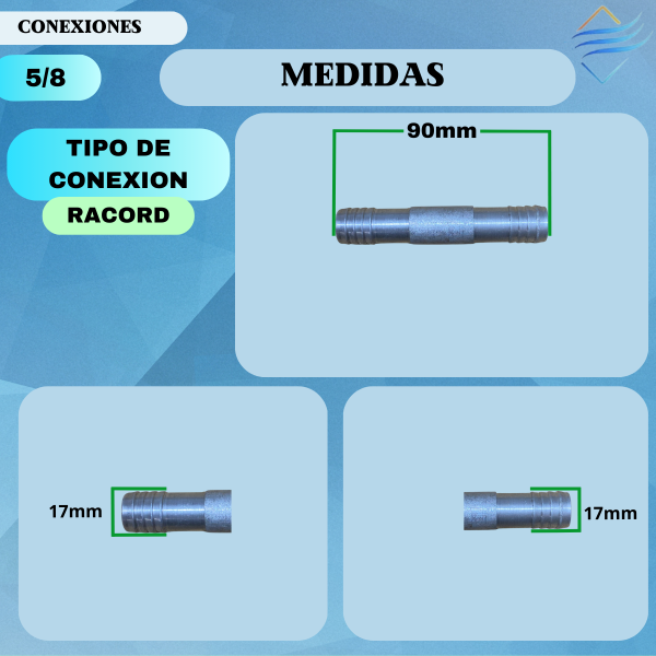 Conexion Unión Doble De Aluminio Racord 5/8 - Imagen 2