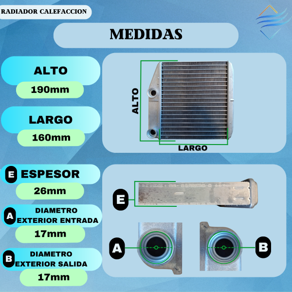 Radiador De Calefaccion Fiat Doblo Qubo Calidad Original - Imagen 4