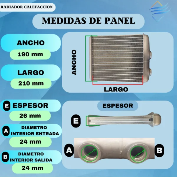 Radiador De Calefaccion Chevrolet Astra 1998 A 2007 - Imagen 2
