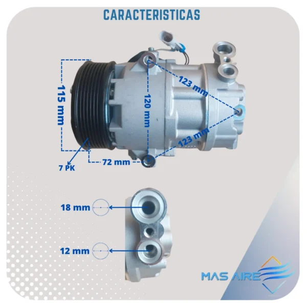 Compresor Aire Ac Corsa Celta Fun Agile Classic Astra Meriva - Imagen 3