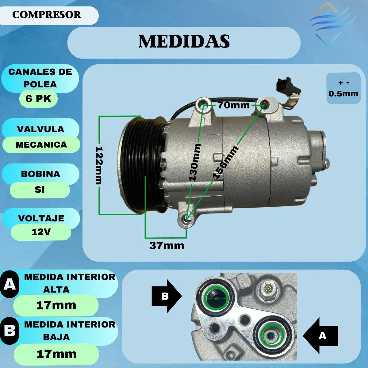 Compresor Aire Acondicionado Ford Focus 2 Diesel - Imagen 4