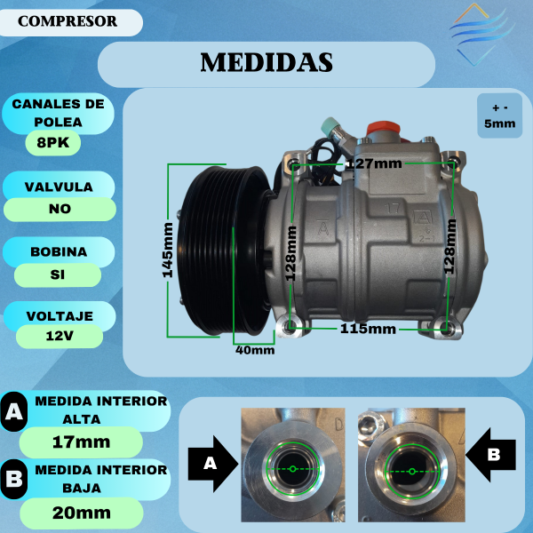 Compresor Aire Acondicionado John Deere Nd 10pa 17c - Imagen 4