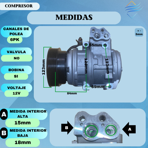 Compresor Aire Acondicionado Para Hyundai Tucson Kia - Imagen 3