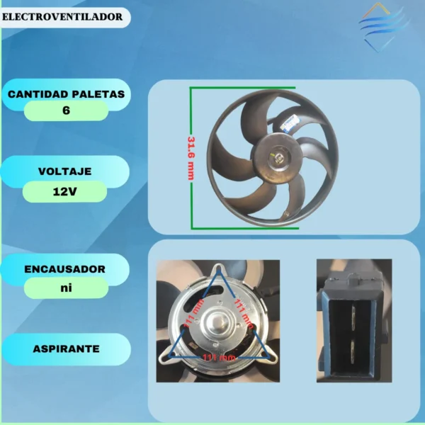 Electroventilador Volkswagen Pointer Ford Orion Aspirante - Imagen 2