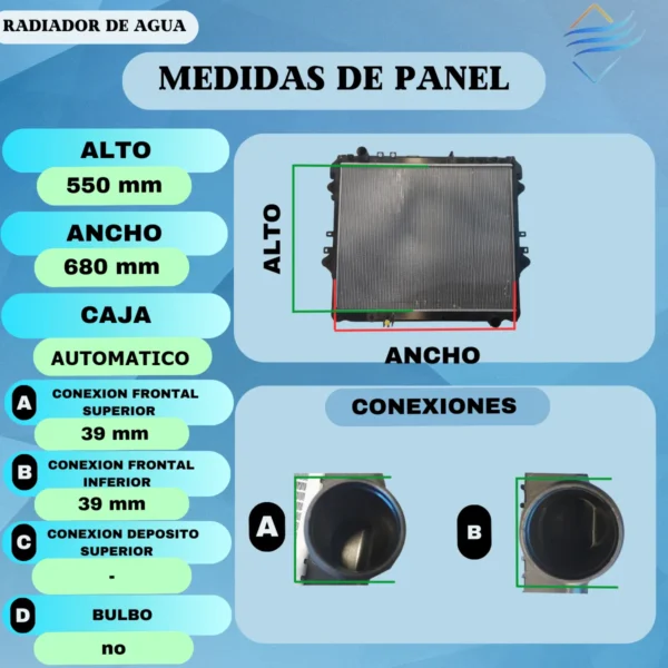 Radiador Agua Toyota Hilux Autom 2016 - Imagen 3