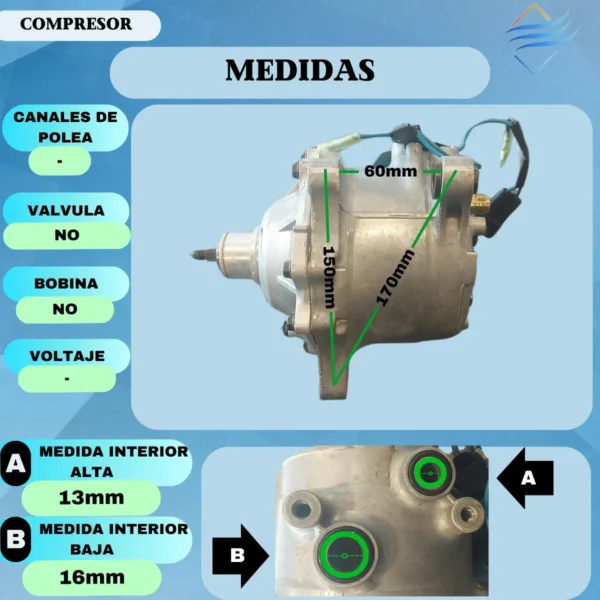 Compresor Aire Acondicionado Scroll Sin Embrague Universal - Imagen 9