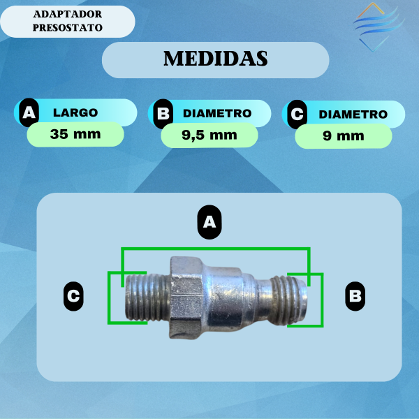 Valvula Adaptador Presostato Rosca Fina Corsa - Imagen 3
