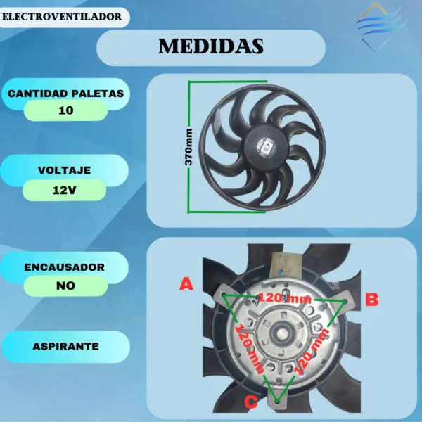 Electroventilador Palio Siena 326 2012 A 2018 Novo Con Aire - Imagen 5