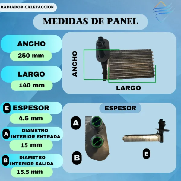 Radidor Calefaccion Vw Golf Bora Beetle Audi A3 - Imagen 3