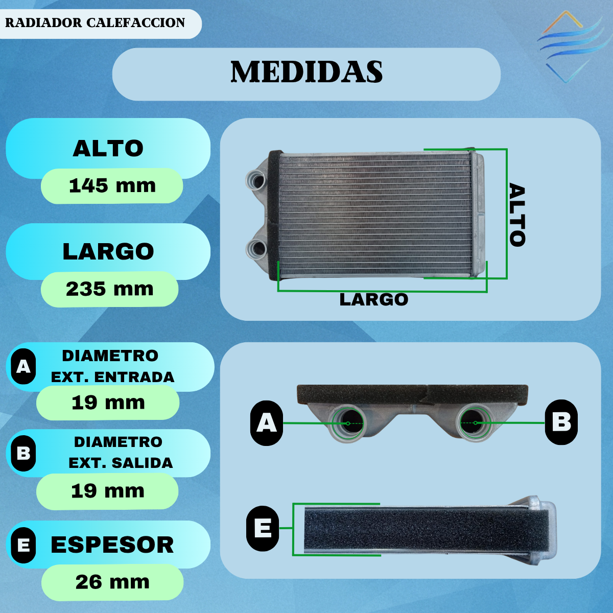 Radiador Calefaccion Toyota Hilux 04 Calidad Original - Imagen 3