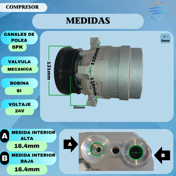 Compresor Aire Acondicionado S10 Blazer Delphi Lumina V5 6pk - Imagen 5