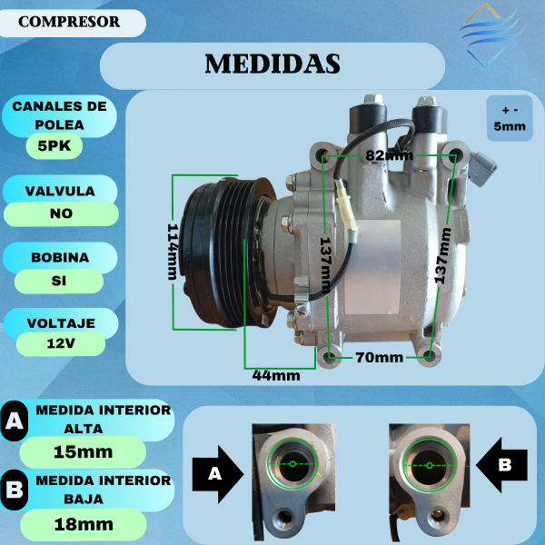 Compresor Aire Acondicionado Honda Fit Trsa09 5pk Calidad Original - Imagen 5