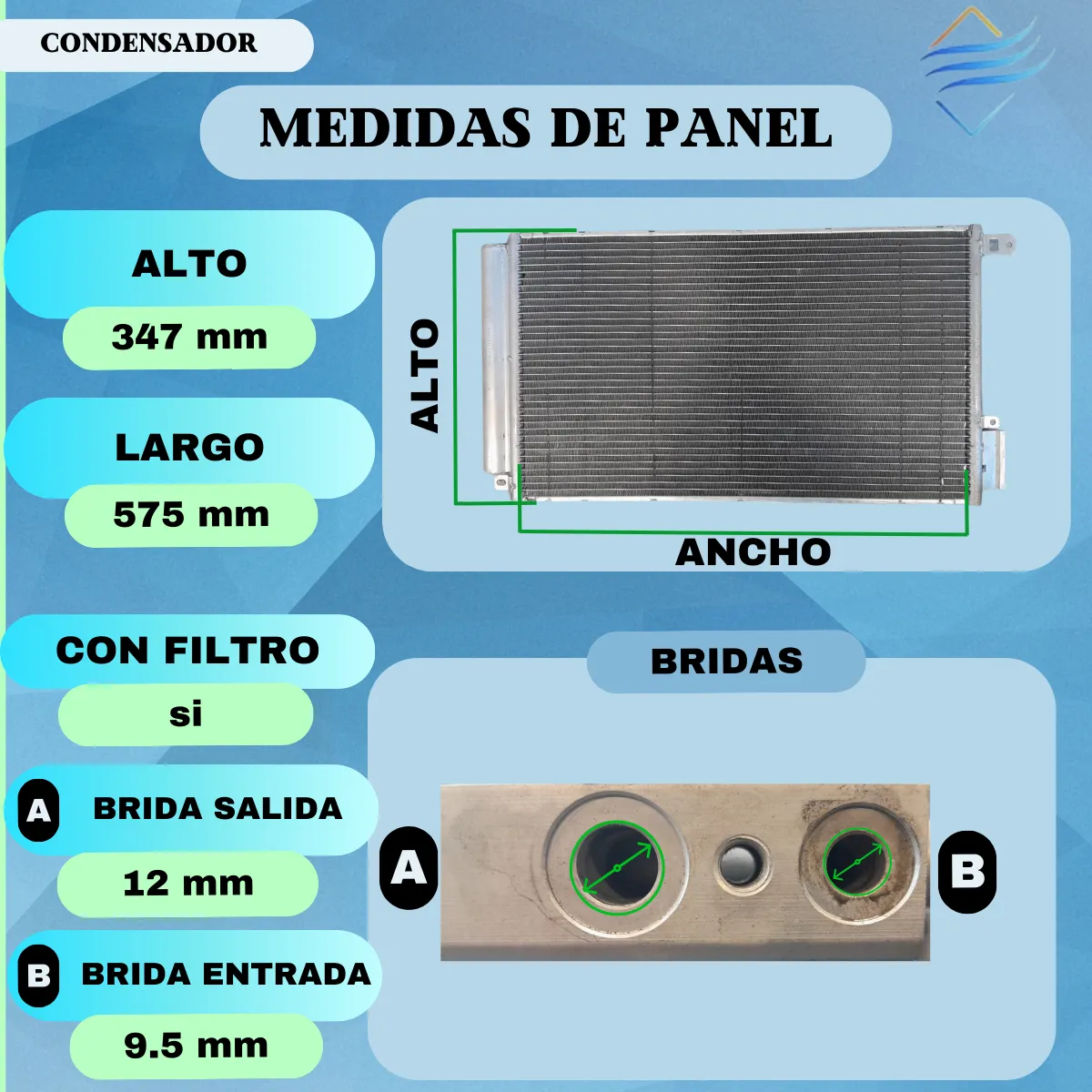 Condensador Aire Acondicionado Fiat Doblo 1.4 - Imagen 3