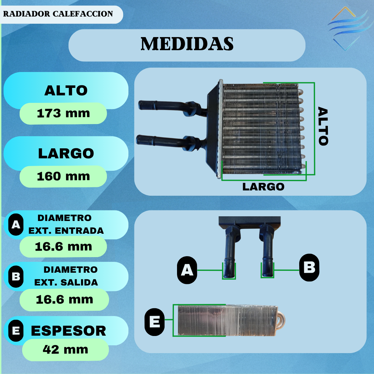 Radiador Calefaccion Chevrolet Corsa - Imagen 3