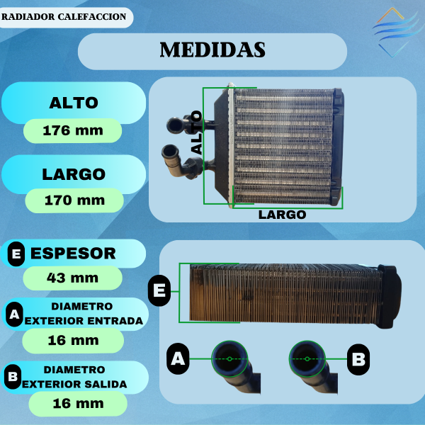Radiador Calefaccion Chevrolet Corsa - Imagen 5