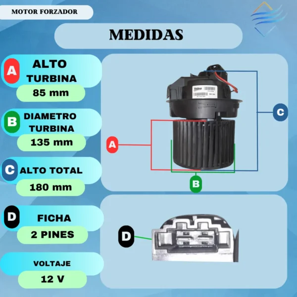 Motor Forzador Soplador Sandero Logan 2014 En Adelante - Imagen 3