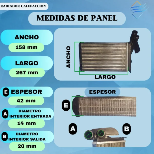 Radiador Calefaccion 19 Megane Clio Kangoo Calidad Original - Imagen 3