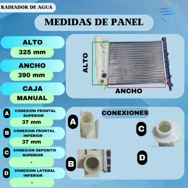 Radiador Agua Duna Uno Sin Aire 1.3 1.4 1.5 Con Deposito - Imagen 3