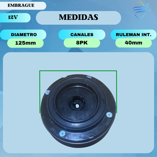 Embrague Compresor VW Gol Saveiro F100 Cargo - Imagen 4