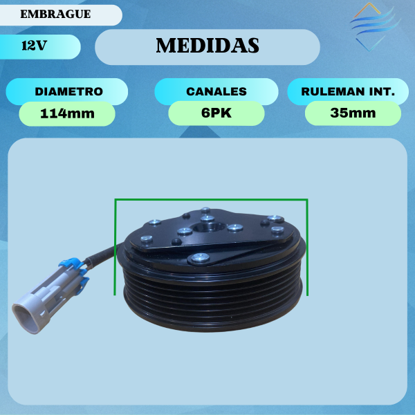 Embrague Compresor Aire Ac Chevrolet Corsa Fun 6pk - Imagen 4