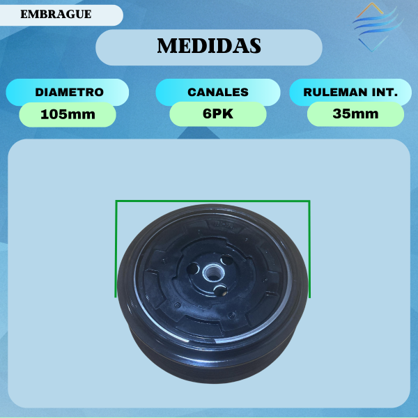 Embrague Compresor Vw Passat Audi A4 Denso Polea 6pk 35q-na - Imagen 4