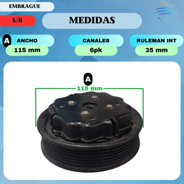 Embrague Compresor Aire Ac Denso Electronico 7seu16c 6 Pk - Imagen 4