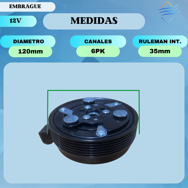 Embrague Compresor Vw Golf Bora Polo Sharan Seat Audi A3 - Imagen 4