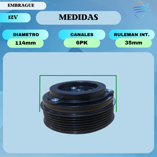 Embrague Compresor Aire Ac Chev Astra Blazer S10 Meriva 6pk - Imagen 4