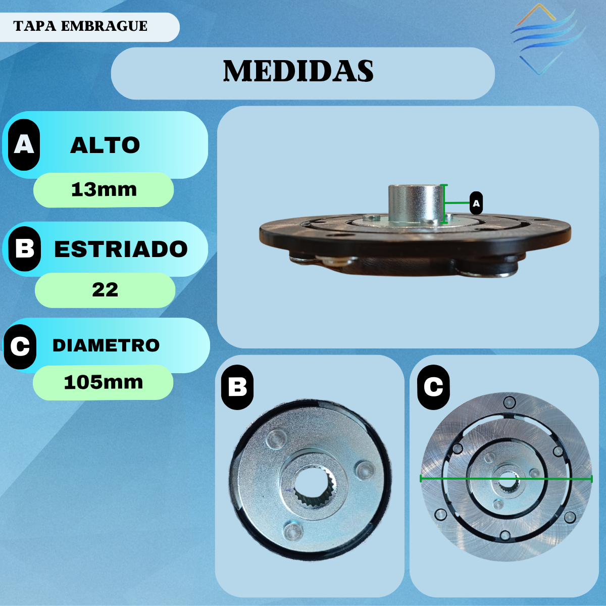 Tapa Embrague Compresor Sd Vw Bora Golf Polo Audi A3 Seat - Imagen 3