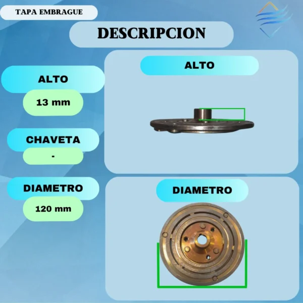 Tapa Embrague Compresor 508/510 - Imagen 2