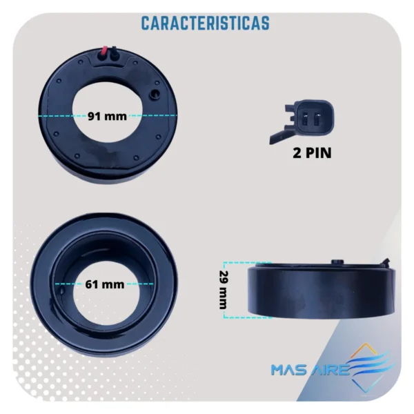 Bobina Compresor Aire Acondicionado Ranger 3.2 Y 2.2 - Imagen 2