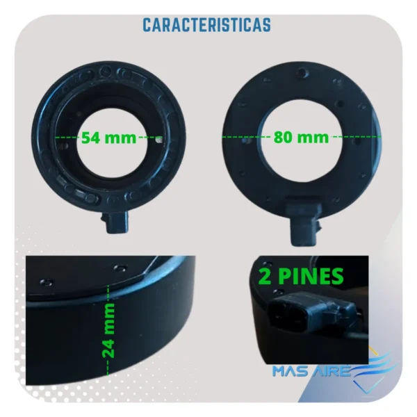Bobina Compresor Aire Acond Fiat Pálio Siena  Nd 12v - Imagen 2