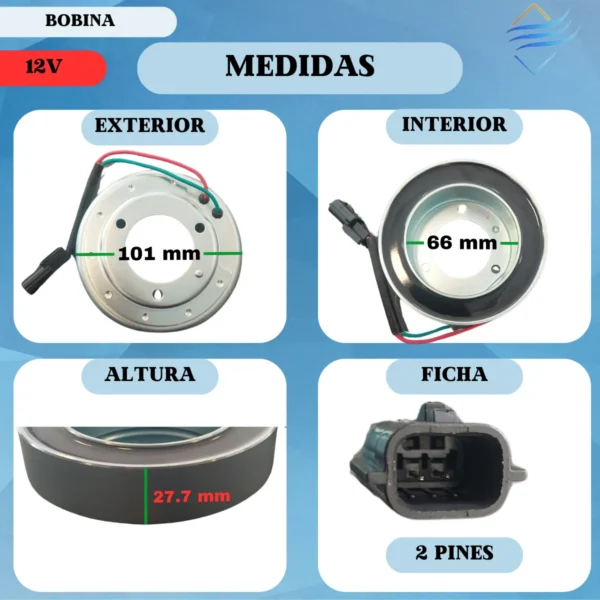 Bobina Compresor Aire Acondicionado Dks 101x66x27 - Imagen 8