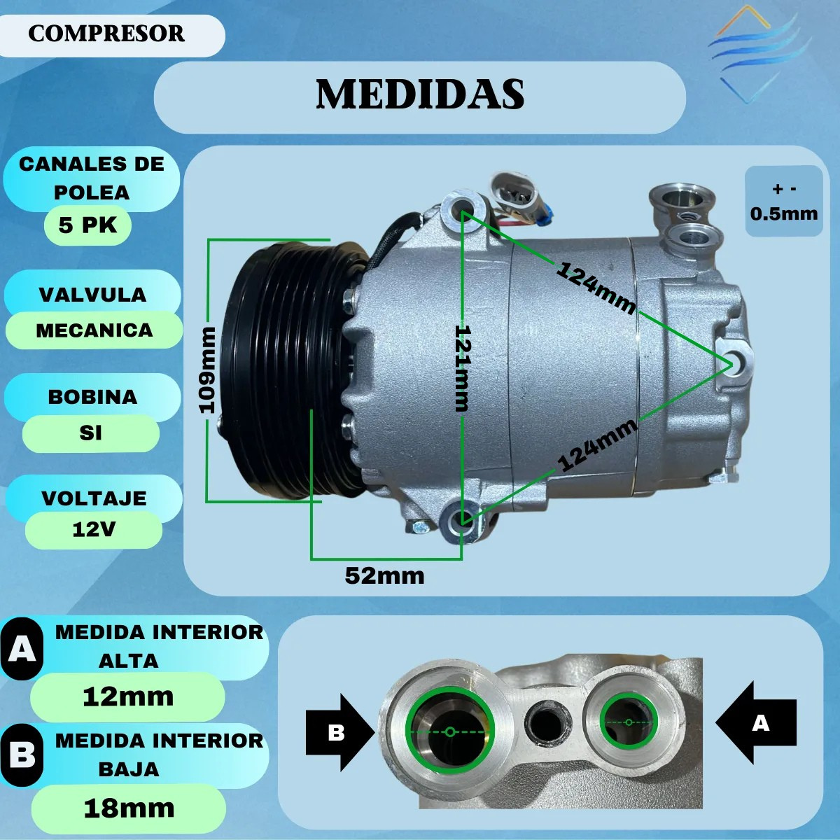 Compresor Aire Acondicionado Meriva Corsa 2 Palio 1.8 - Imagen 5
