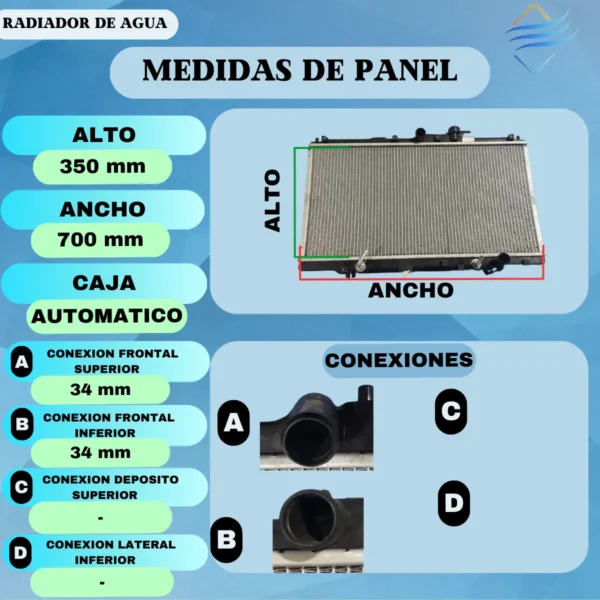 Radiador Accord 1994 A 1997 2.0 2.2 16v Caja Automatica - Imagen 3
