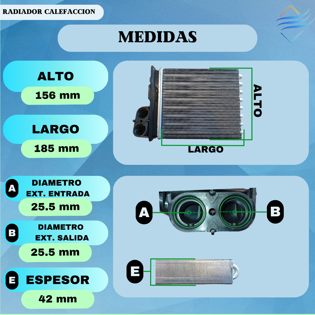 Radiador Calefaccion Renault Logan 2013 Original Valeo - Imagen 2