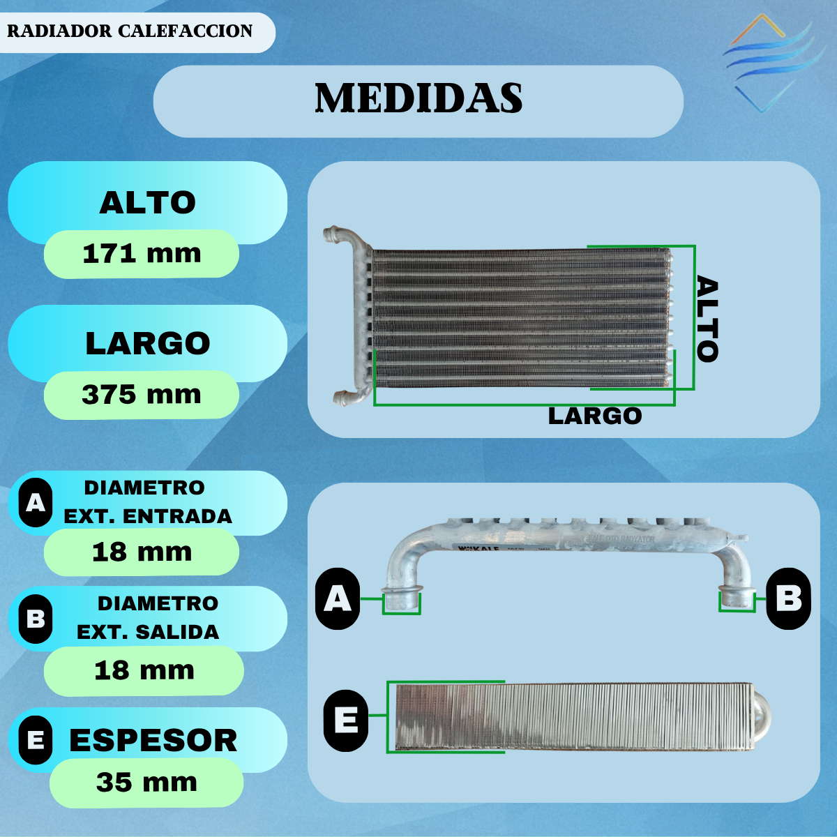 Radiador De Calefacción Sprinter 2012 411 415 515 - Imagen 3