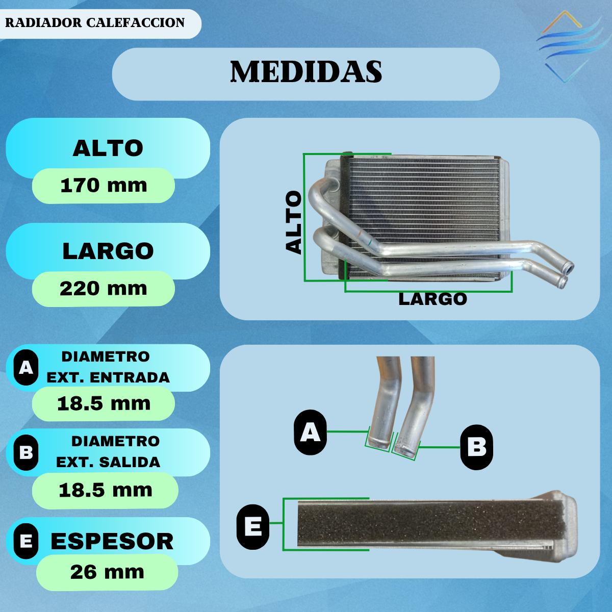 Radiador De Calefacción Santa Fe 2001 A 2006 Brazado - Imagen 3