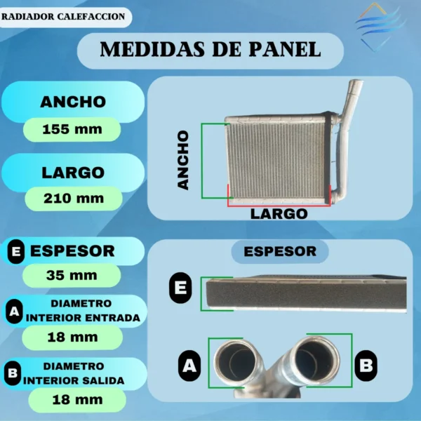 Radiador De Calefaccion Toyota Corolla 2005 A 2008 Brazado - Imagen 3