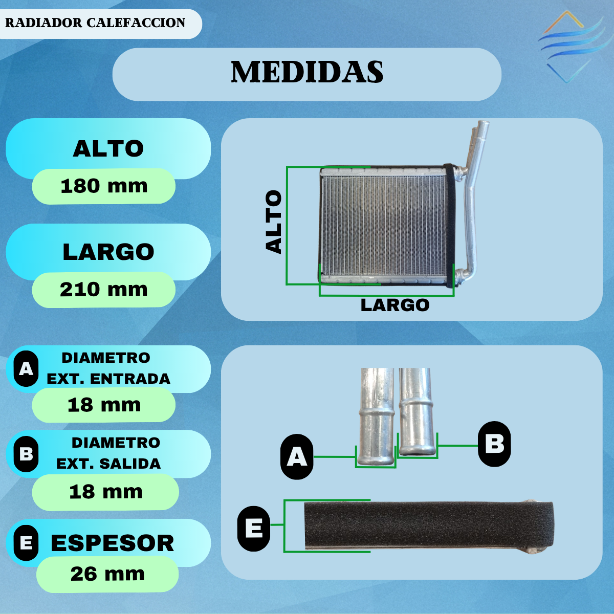 Radiador De Calefaccion Toyota Corolla 2005 A 2008 Brazado - Imagen 3