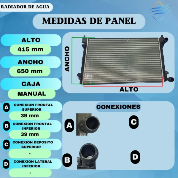 Radiador Agua Virtus Golf Taos T-cross Vento 1.6 Msi - Imagen 3