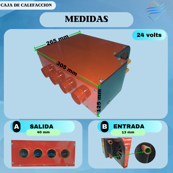 Caja Calefactora 4 Bocas Calefacción Universal 24v Comando - Imagen 5