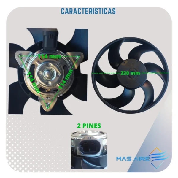 Electroventilador 208 C3 Picasso Motor Y Paleta Original - Imagen 3