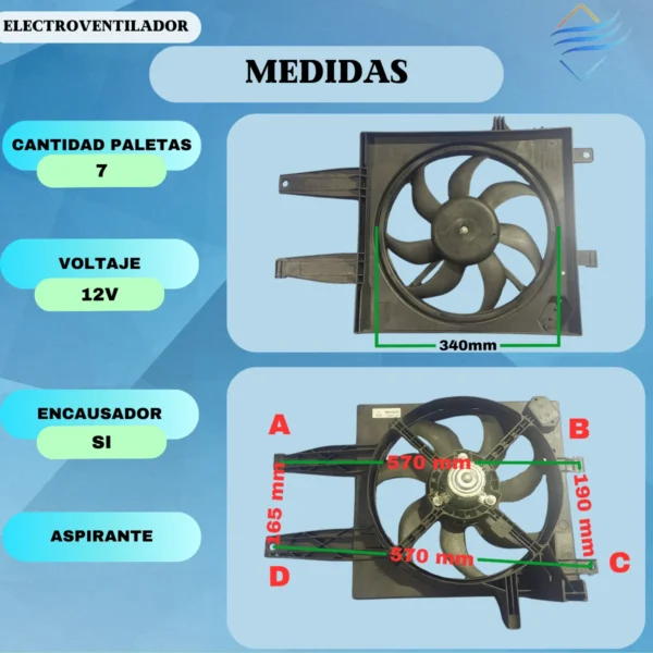 Electroventilador Fiat Palio Idea Siena 1.0 1.4 Sin Aire - Imagen 2
