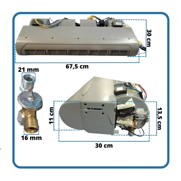 Caja Evaporadora Universal 5 Bocas 68x30 12v 52-aa - Imagen 2