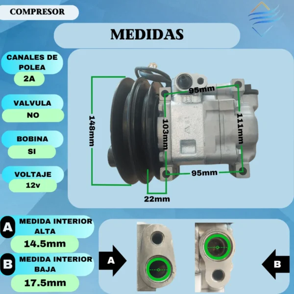 Compresor Aire Acondicionado Mazda 323 2.0 - Imagen 10