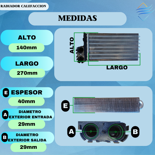 Radiador De Calefaccion  Peugeot 206 207 307 C3 Original - Imagen 3